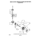 Whirlpool 9CA2781XSW1 brake, clutch, gearcase, motor and pump diagram