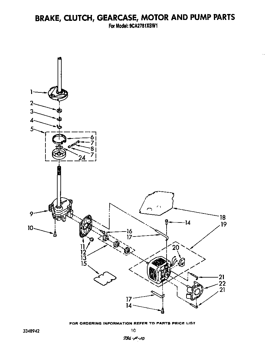 Brake, clutch, gearcase, motor and pump