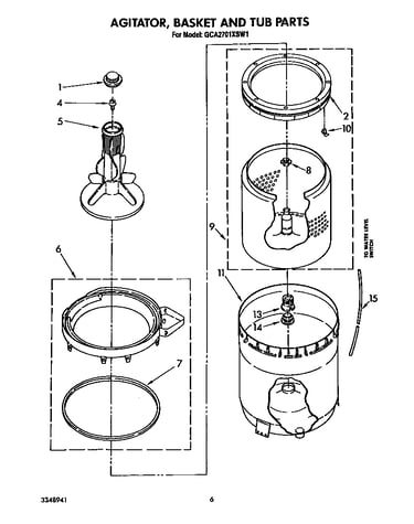 Agitator, basket and tub