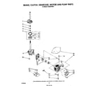 Whirlpool CA2452XSW1 brake, clutch, gearcase, motor and pump diagram
