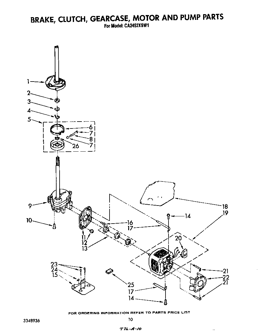 Brake, clutch, gearcase, motor and pump