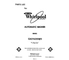 Whirlpool CA2762XSW2 front cover diagram