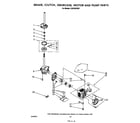 Whirlpool CA2762XSW2 brake, clutch, gearcase, motor and pump diagram