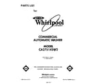 Whirlpool CA2751XSW2 front cover diagram