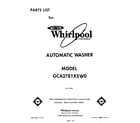 Whirlpool GCA2781XSW0 front cover diagram
