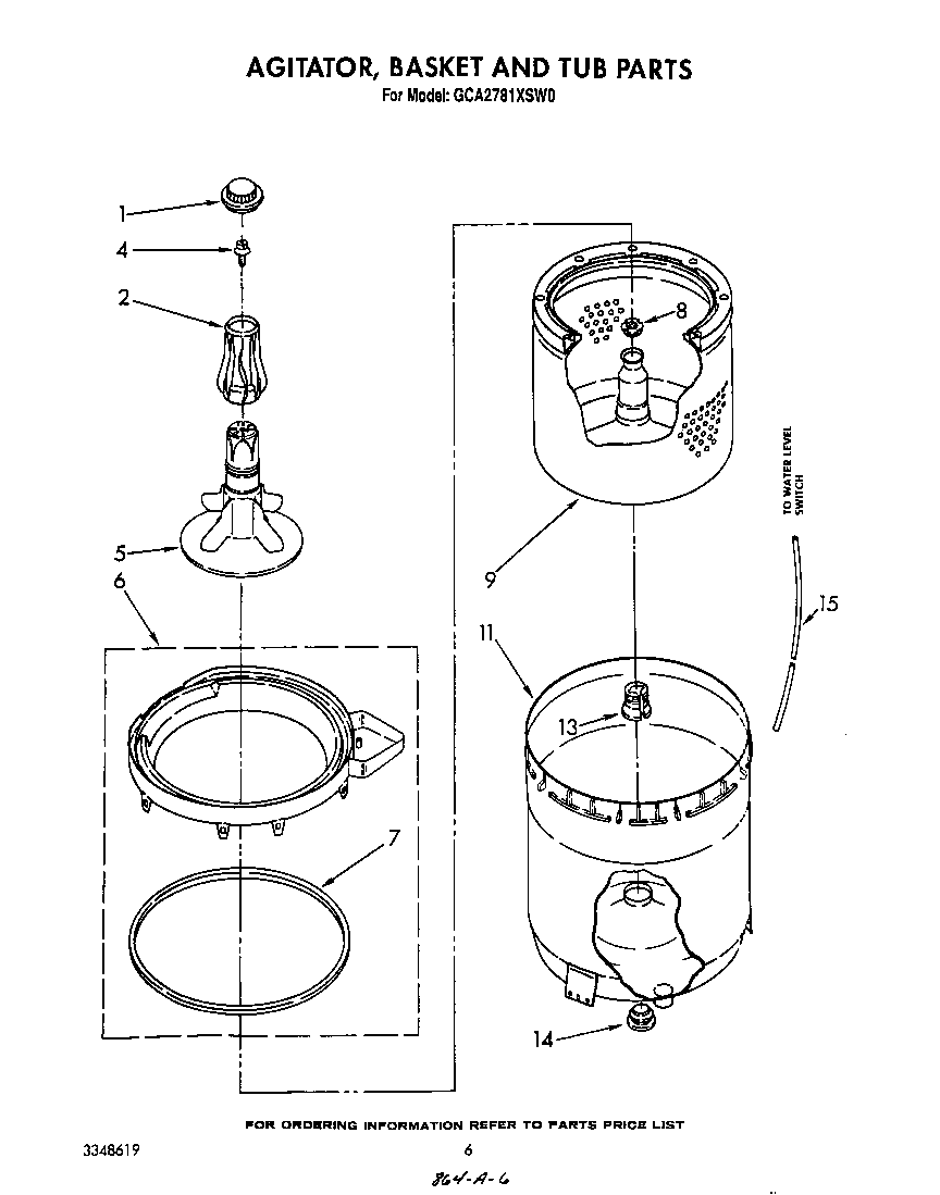 AGITATOR, BASKET, AND TUB