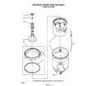 Whirlpool GCA2781XSW0 agitator, basket, and tub diagram