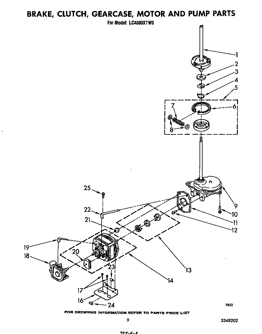 Brake, clutch, gearcase, motor and pump