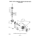 Whirlpool LA6150XSW1 brake, clutch, gearcase, motor and pump diagram
