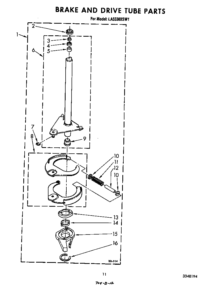 Brake and drive tube