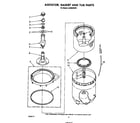 Whirlpool LA5580XSW1 agitator, basket and tub diagram