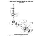 Whirlpool LA5580XSW1 brake, clutch, gearcase, motor and pump diagram