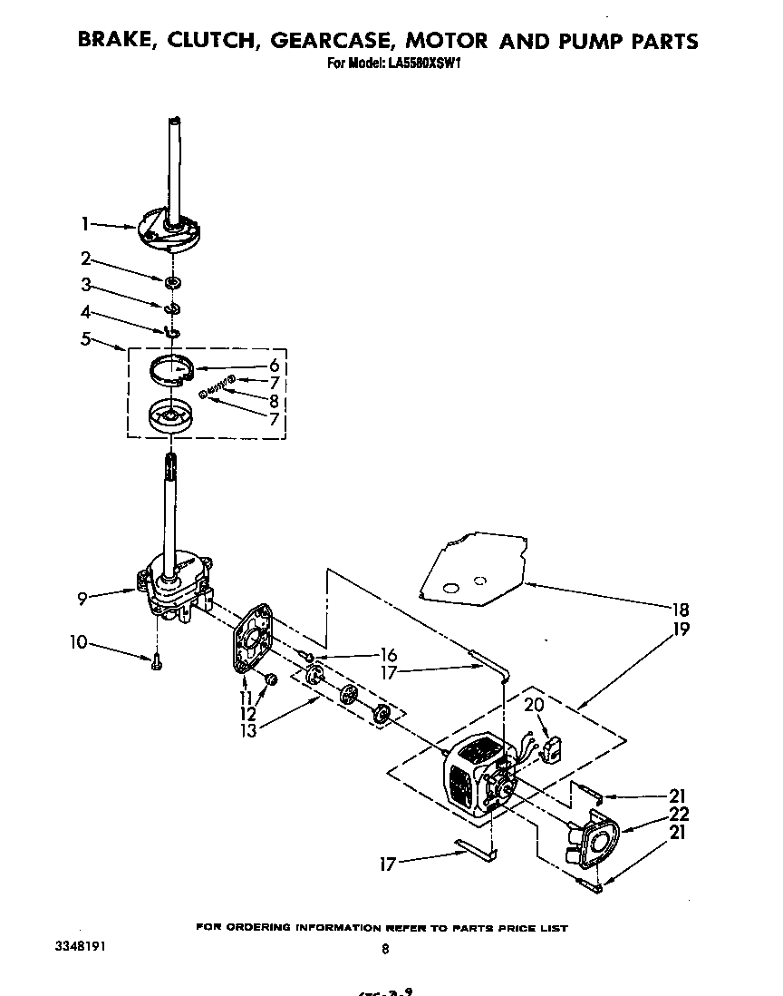 Brake, clutch, gearcase, motor and pump