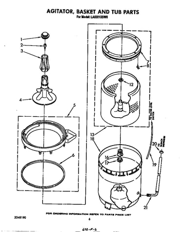 Agitator, basket and tub