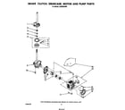 Whirlpool LA6058XSW0 brake, clutch, gearcase, motor and pump diagram