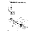 Whirlpool 3LA5800XSW0 brake, clutch, gearcase, motor and pump diagram