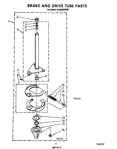 Brake and drive tube