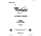 Whirlpool LA7900XSW0 front cover diagram