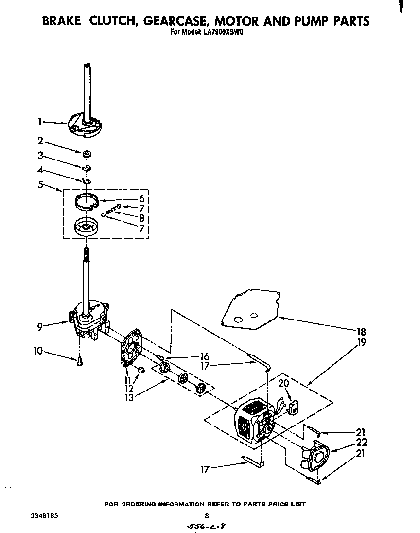 Brake clutch, gearcase, motor and pump