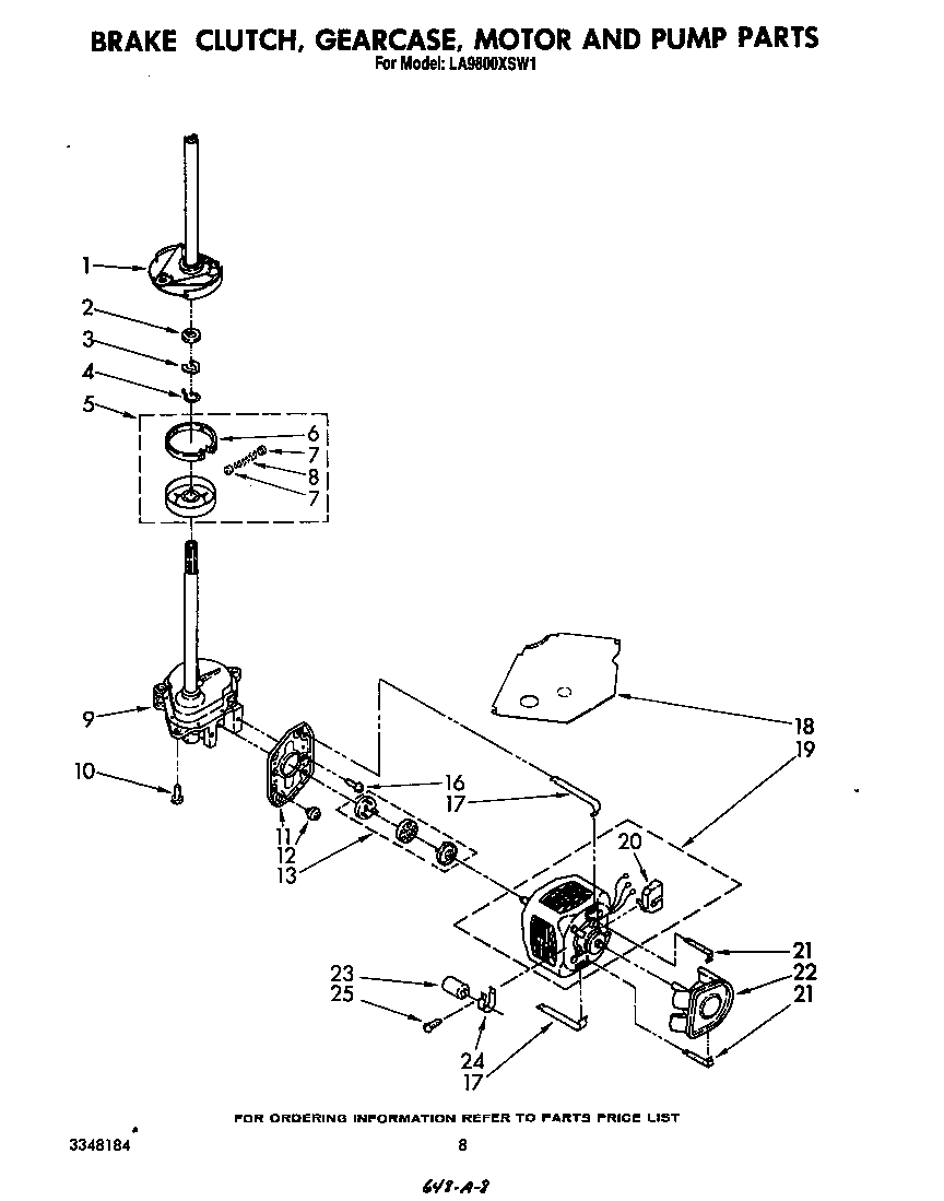 BRAKE, CLUTCH, GEARCASE, MOTOR AND PUMP