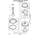 Whirlpool LA5310XSW0 agitator, basket and tub diagram