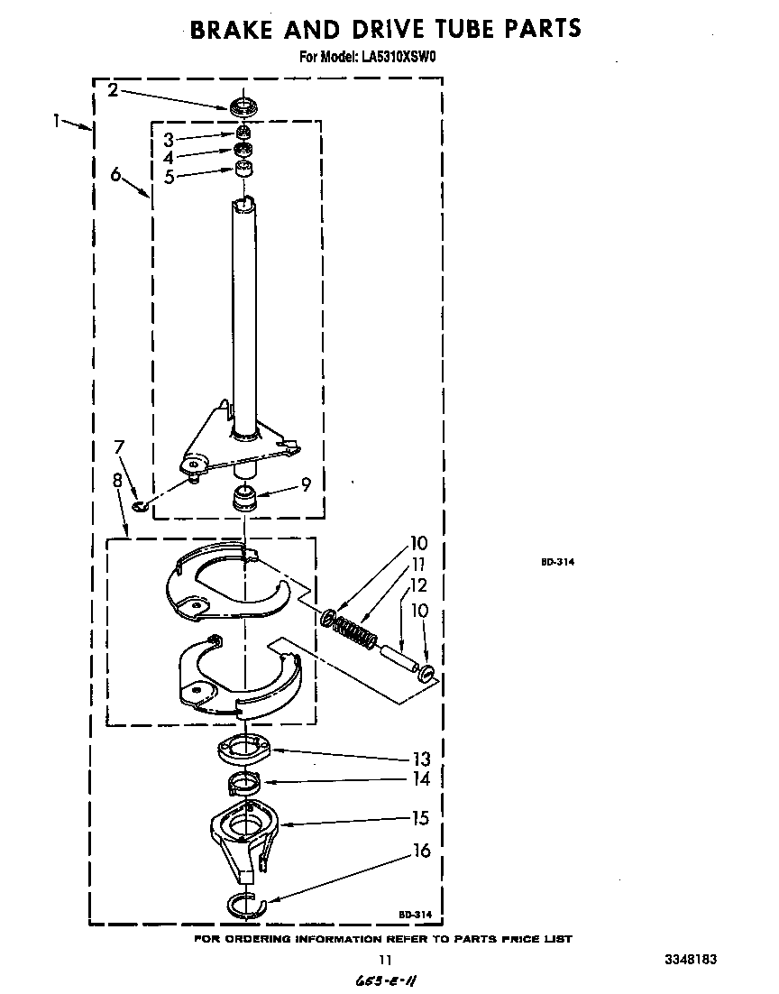 Brake and drive tube