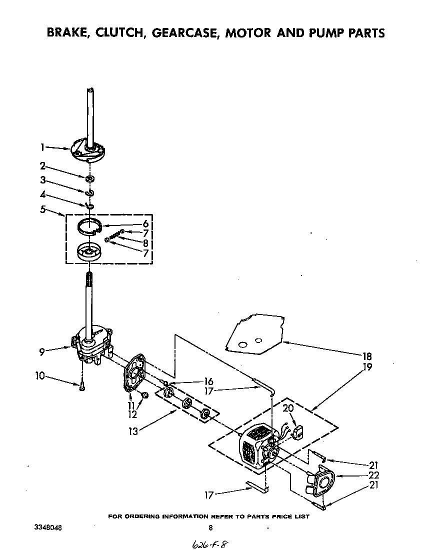 BREAK, CLUTCH, GEARCASE, MOTOR AND PUMP