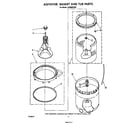 Whirlpool LA3300XSW0 agitator, basket and tub diagram