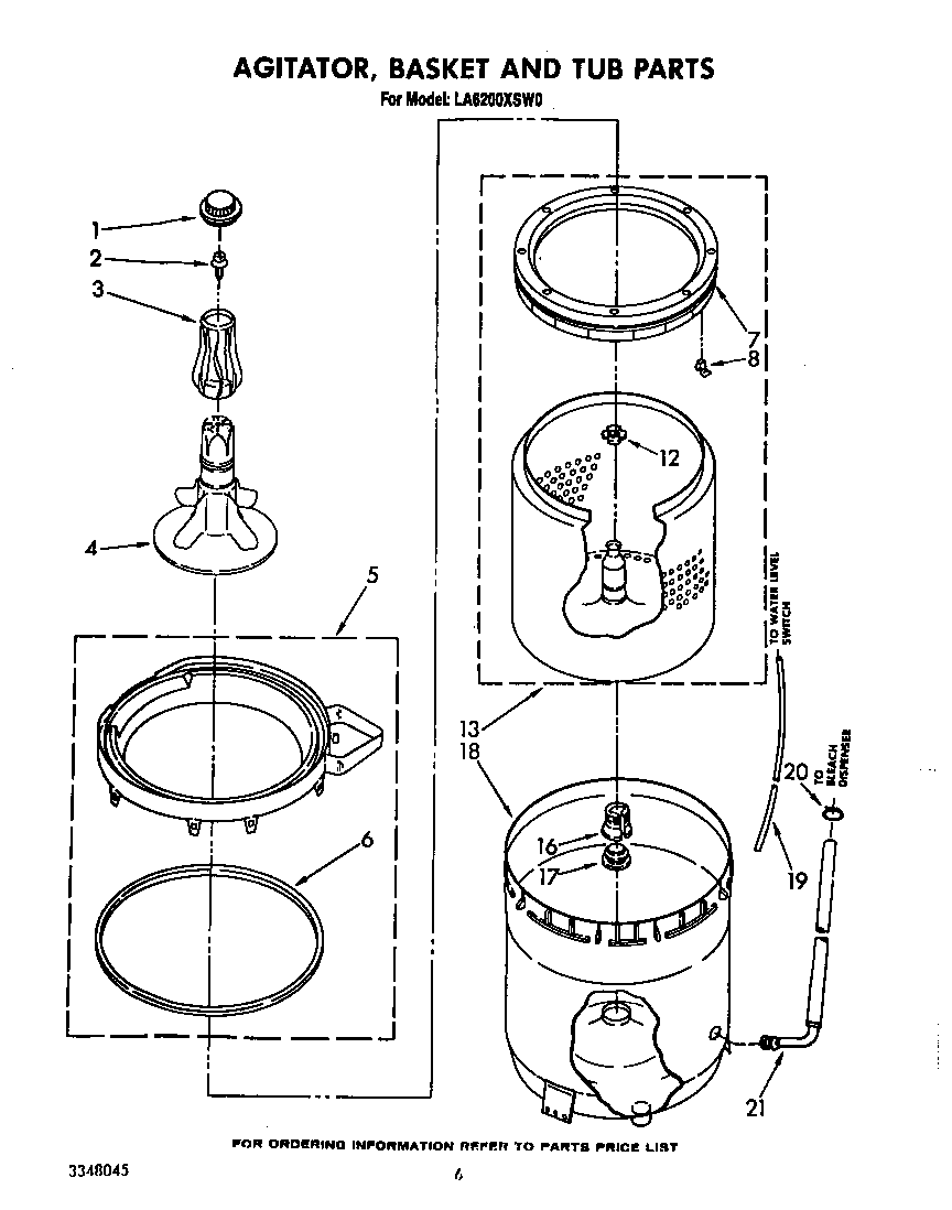 Agitator, basket and tub