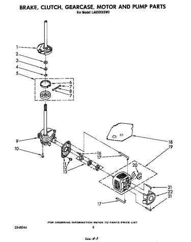 Brake, clutch, gearcase, motor and pump