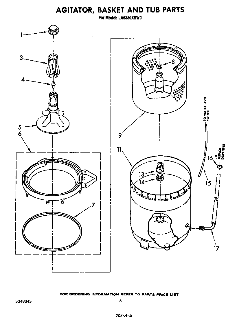Agitator, basket and tub