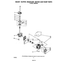 Whirlpool LA6380XSW0 brake clutch, gearcase, motor and pump diagram