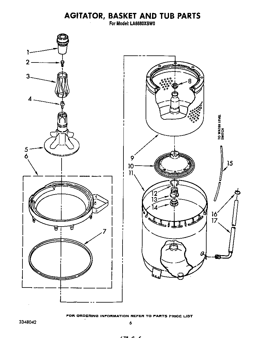 Agitator, basket and tub