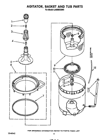 Agitator, basket and tub