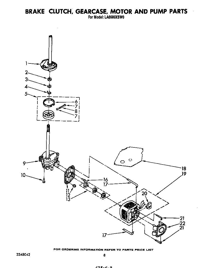 Brake clutch, gearcase, motor and pump