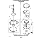 Whirlpool LA6055XSW0 agitator, basket and tub diagram