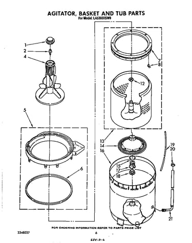 Agitator, basket and tub