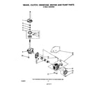 Whirlpool LA5360XSW0 brake, clutch, gearcase, motor and pump diagram