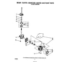 Whirlpool LA5600XSW0 brake, clutch, gearcase, motor and pump diagram