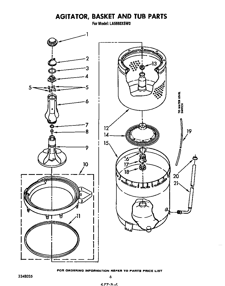 AGITATOR, BASKET AND TUB