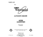 Whirlpool LA6800XSW0 front cover diagram