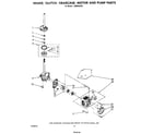 Whirlpool LA6800XSW0 brake, clutch, gearcase, motor and pump diagram