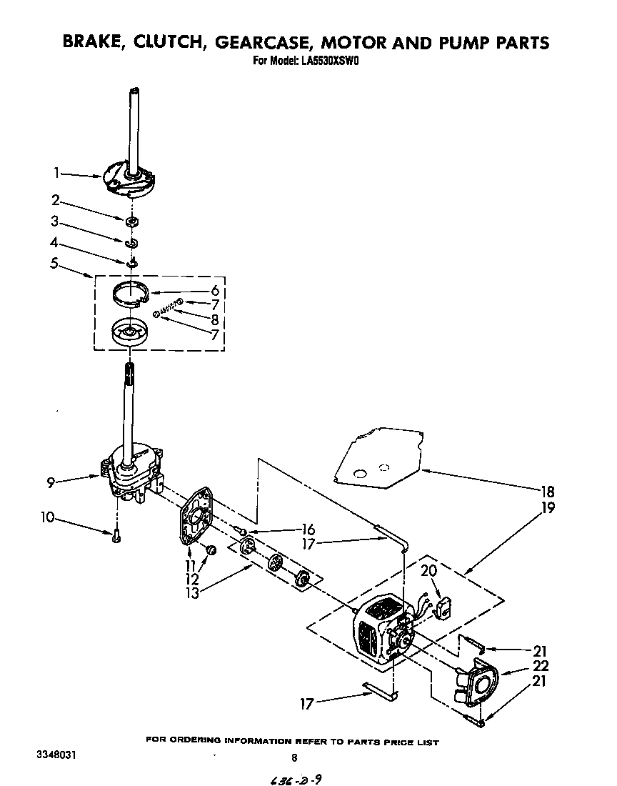 BRAKE, CLUTCH, GEARCASE, MOTOR AND PUMP