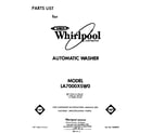 Whirlpool LA7000XSW0 front cover diagram