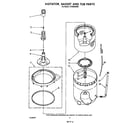 Whirlpool LA7000XSW0 agitator, basket and tub diagram