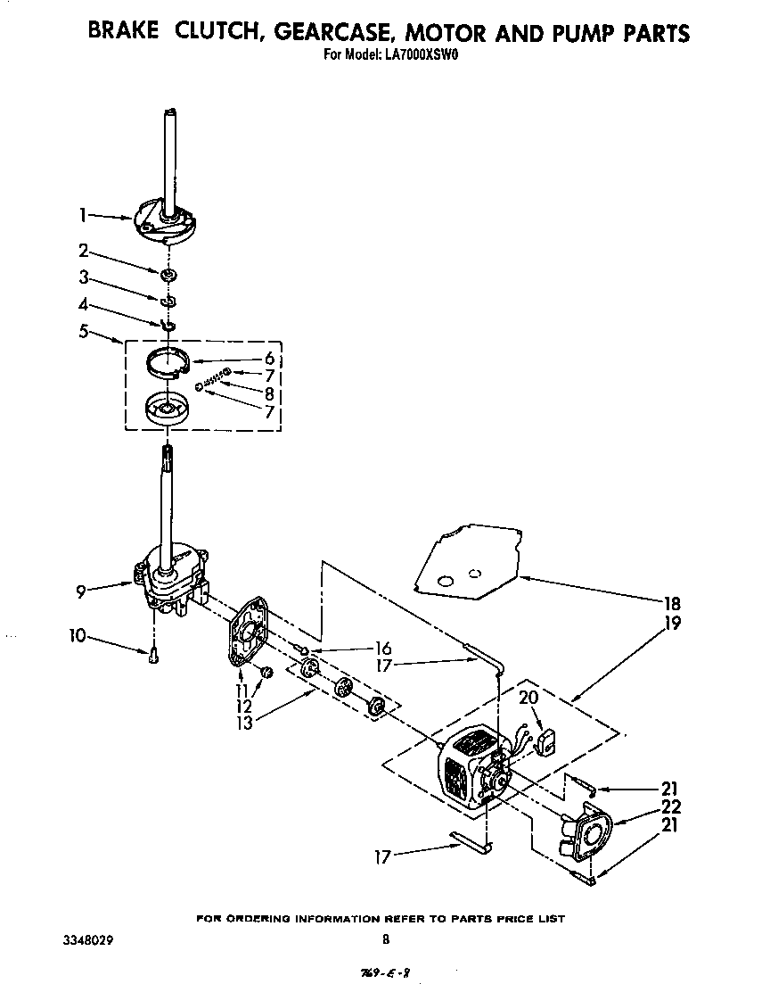 Brake, clutch, gearcase, motor and pump