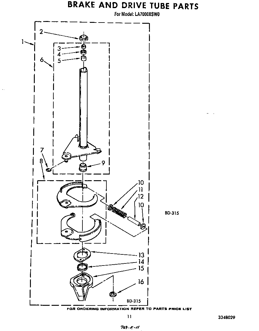Brake and drive tube