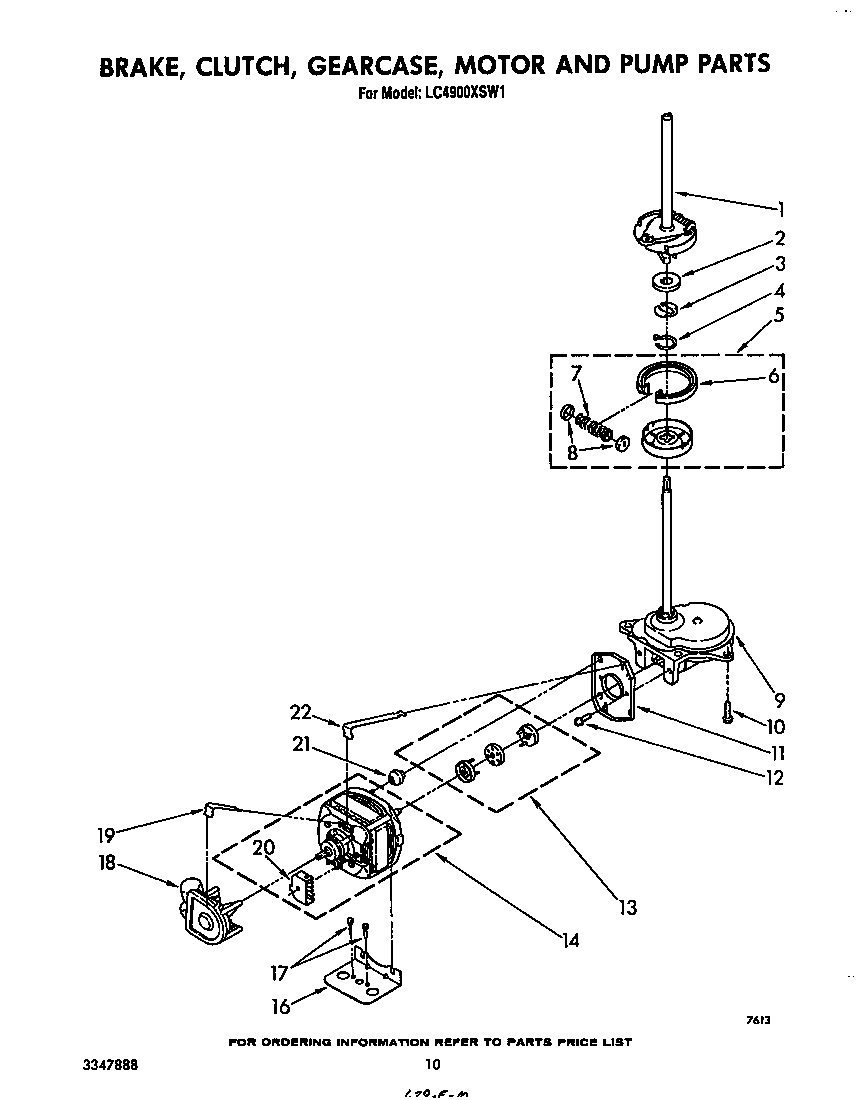Brake, clutch, gearcase, motor and pump