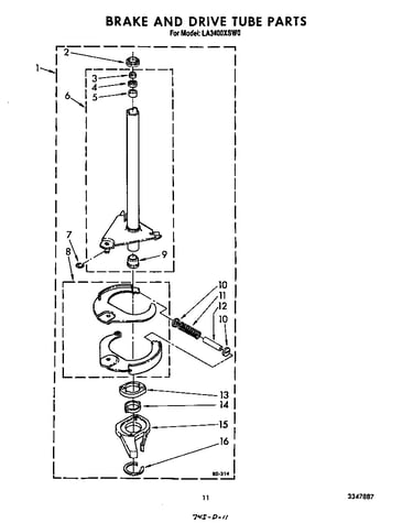 Brake and drive tube