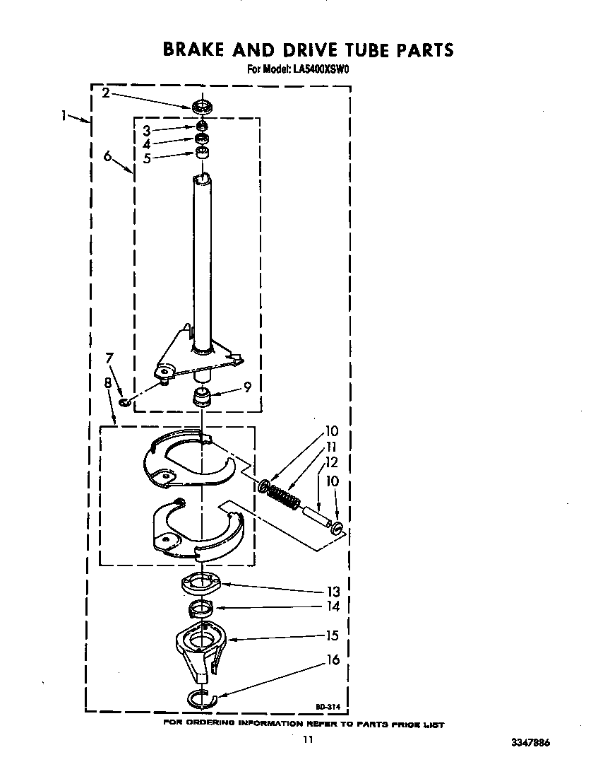 Brake and drive tube
